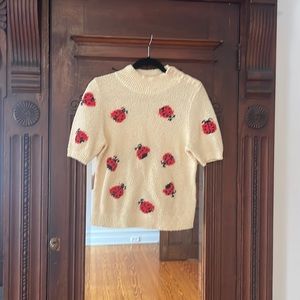 Anthro Maeve Ladybug Light Sweater